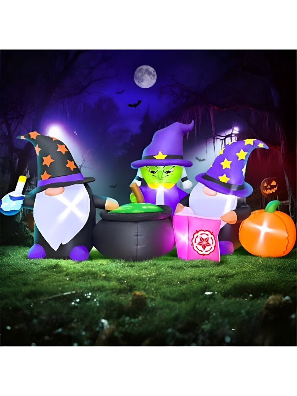 7FT Halloween Inflatable Decoration, Built in LED Lights Blow Up Pumpkin